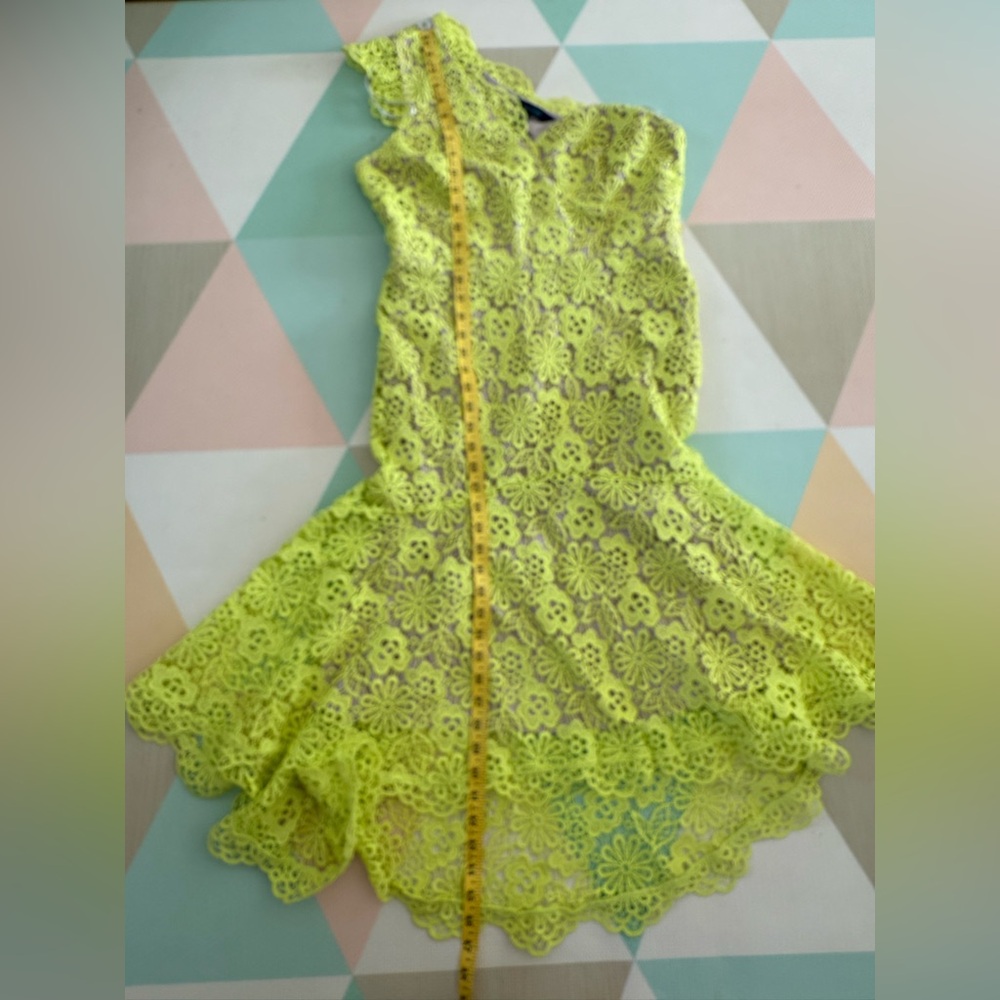 Karen Millen Vibrant Yellow One-Shoulder Lace Prom/Formal Dress Size 10 NWT - Picture 9 of 13